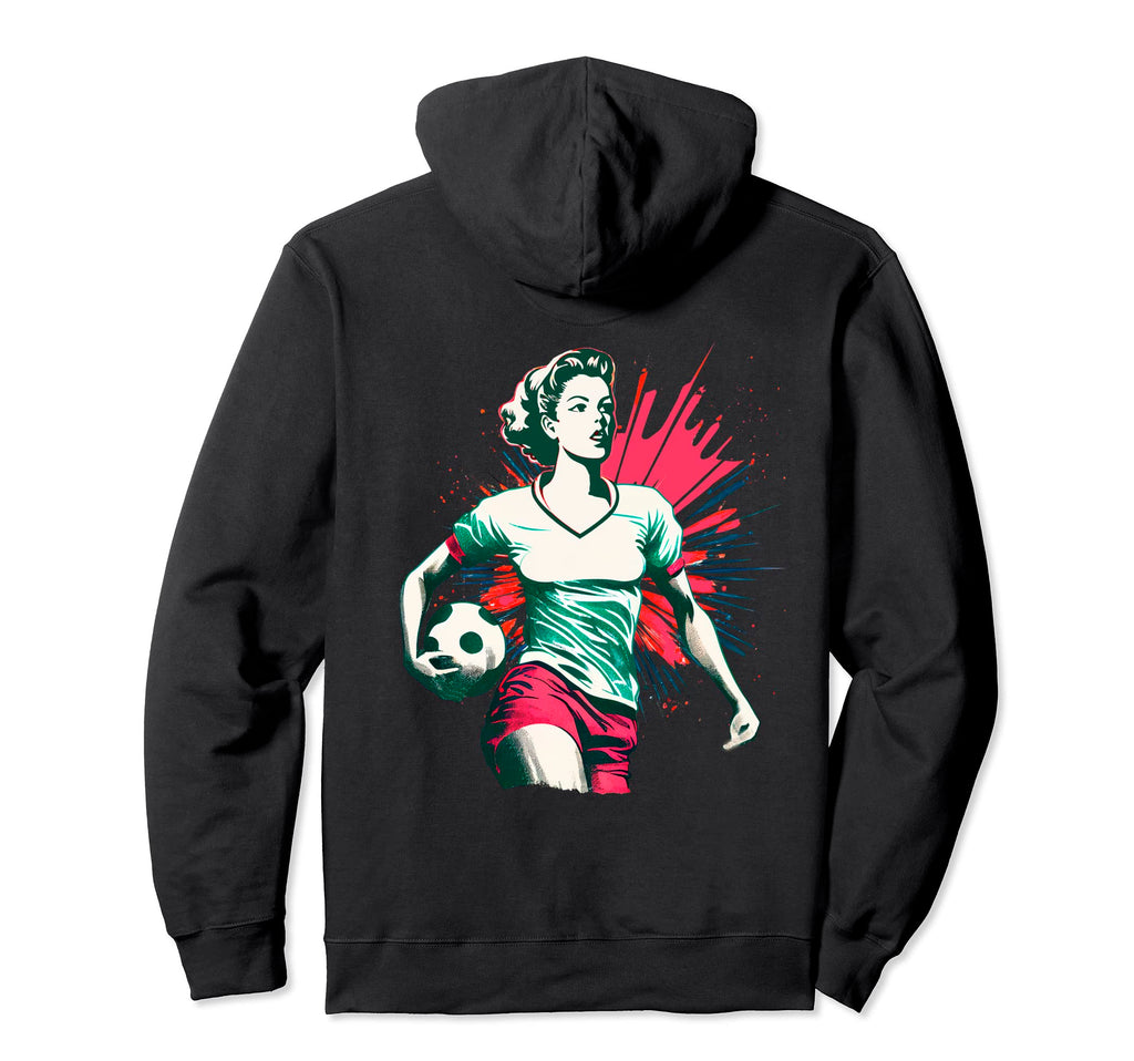Womens Soccer Player Ball Hoodie - Unique Graphic Unisex - T-Shirt, Sweatshirt, Hoodie
