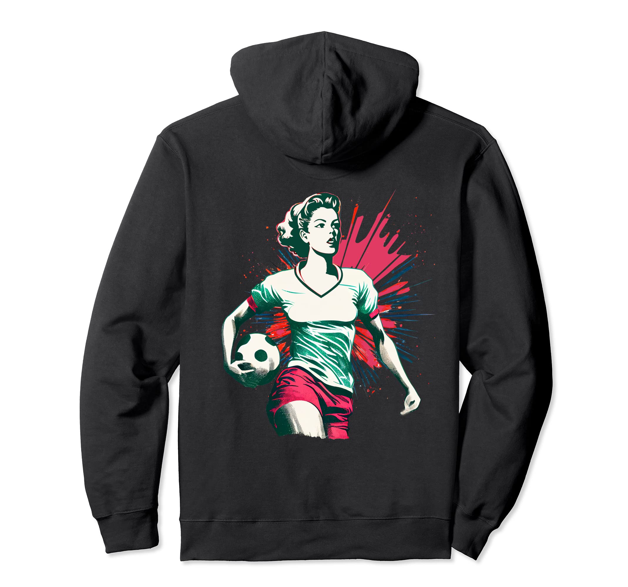 Womens Soccer Player Ball Hoodie - Unique Graphic Unisex - T-Shirt, Sweatshirt, Hoodie