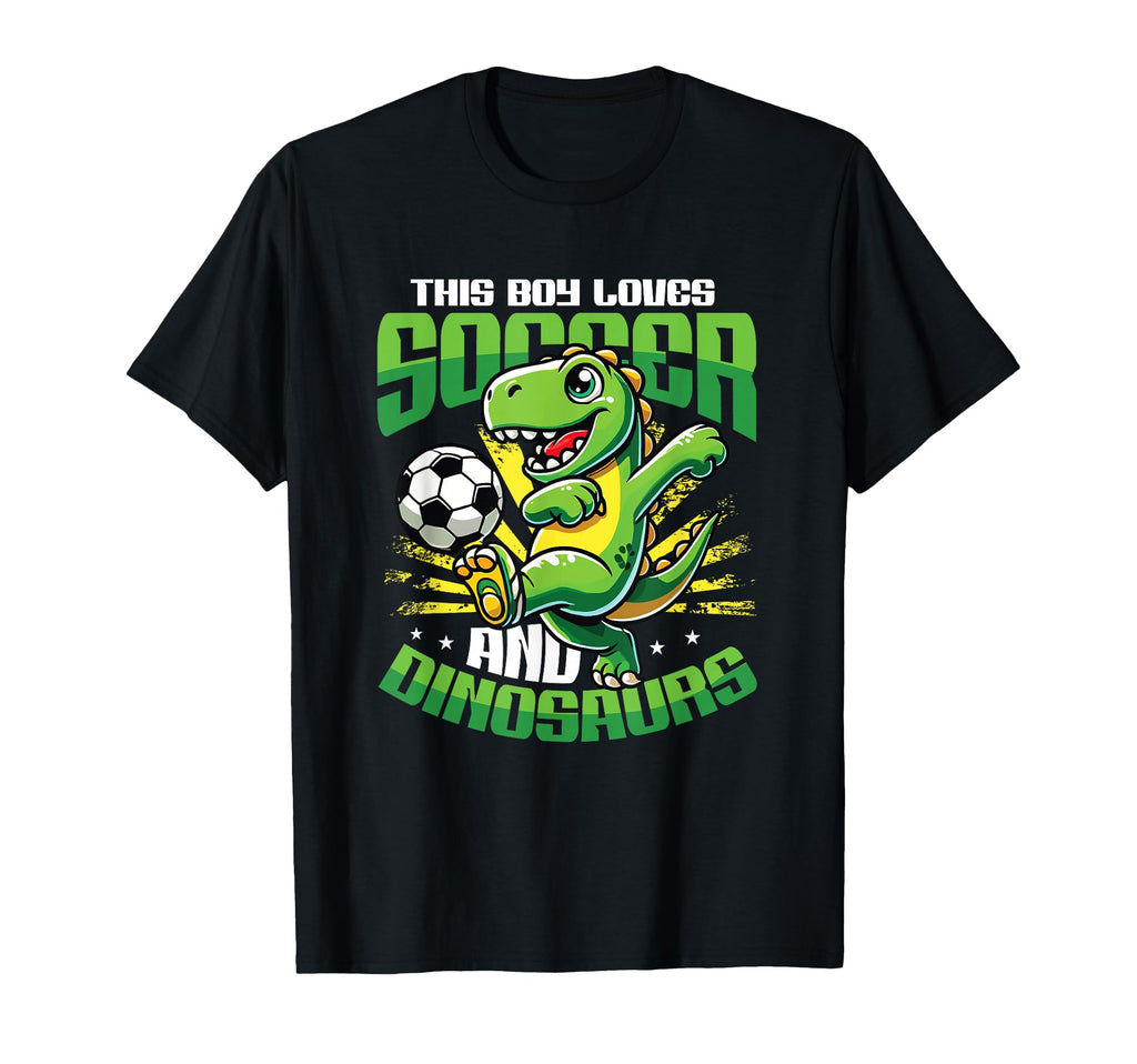 This Loves Soccer And Dinosaurs T-Shirt - Casual Everyday Wear Men Women - T-Shirt, Sweatshirt, Hoodie