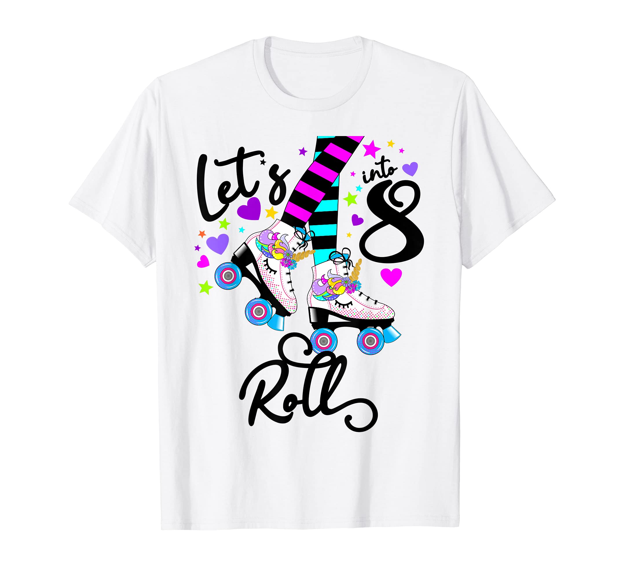8Th Roller Skate Birthday Lets T-Shirt - Casual Everyday Wear for Adults - T-Shirt, Sweatshirt, Hoodie