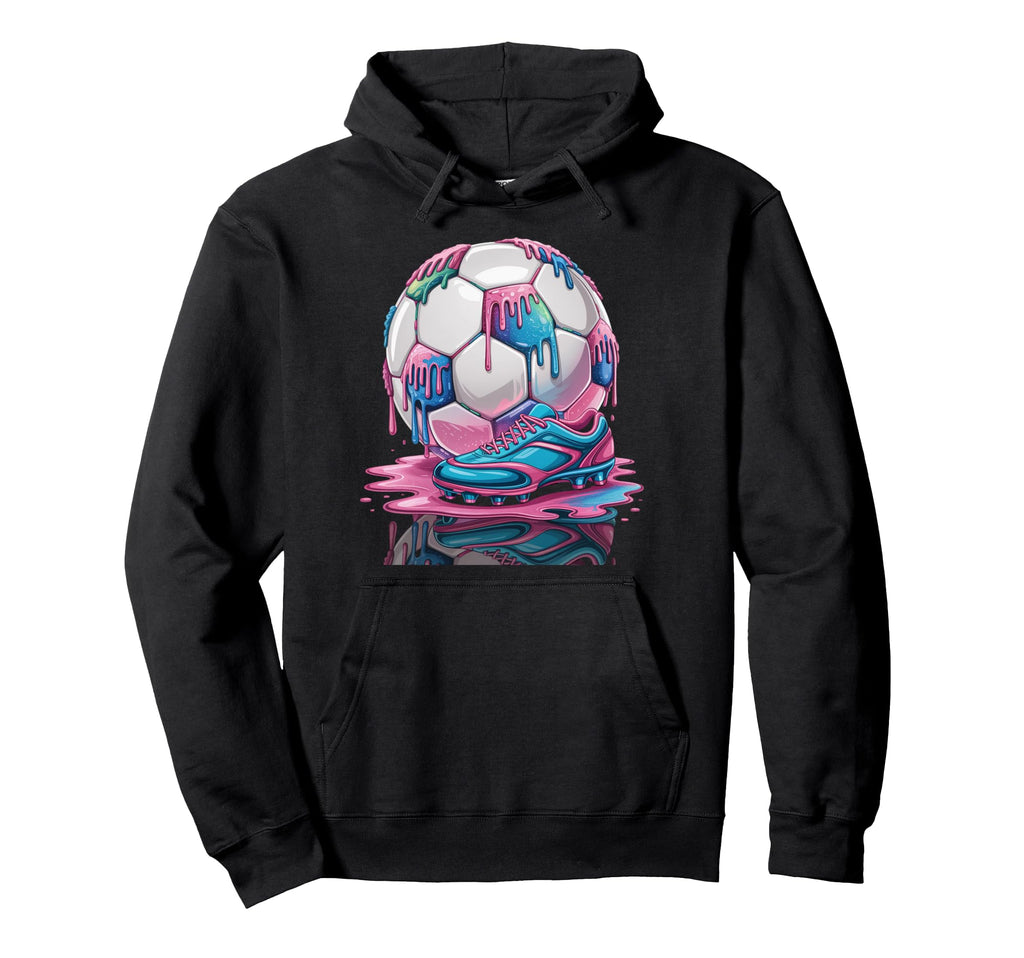 Soccer Ball Drip Ice Cream Drip Game Hoodie - Aesthetic Graphic Unisex - T-Shirt, Sweatshirt, Hoodie