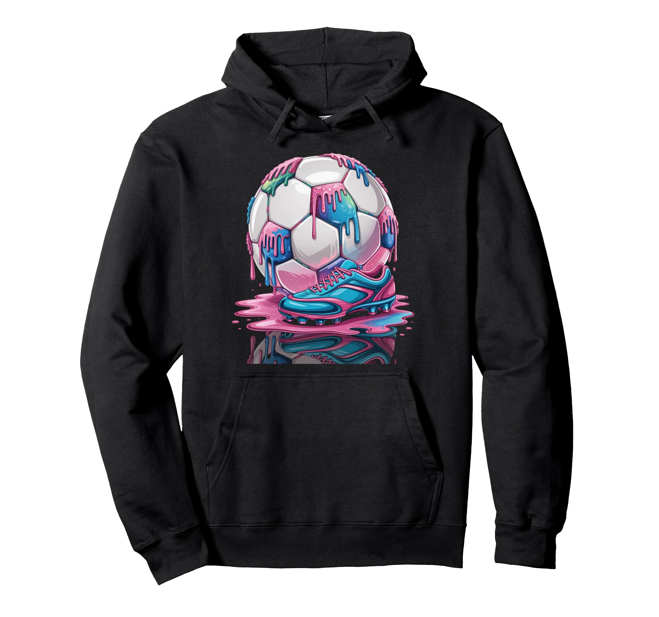 Soccer Ball Drip Ice Cream Drip Game Hoodie - Aesthetic Graphic Unisex - T-Shirt, Sweatshirt, Hoodie