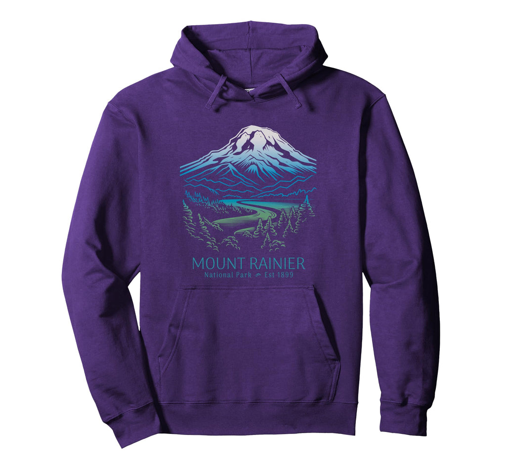 Mt Rainier National Park Hiking Camping Hoodie - Trendy Graphic Men Women - T-Shirt, Sweatshirt, Hoodie