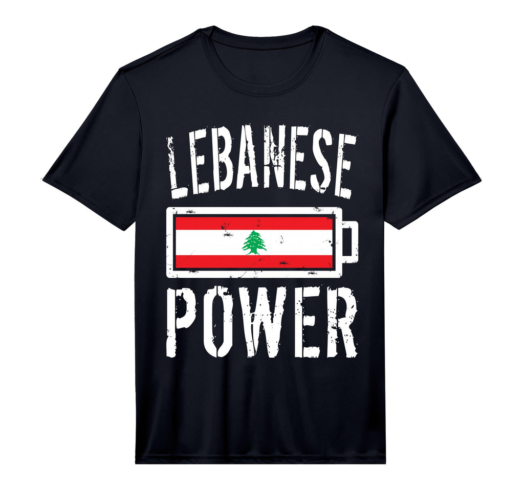 Lebanon Flag Lebanese Power Battery T-Shirt - Graphic Print Men Women - T-Shirt, Sweatshirt, Hoodie