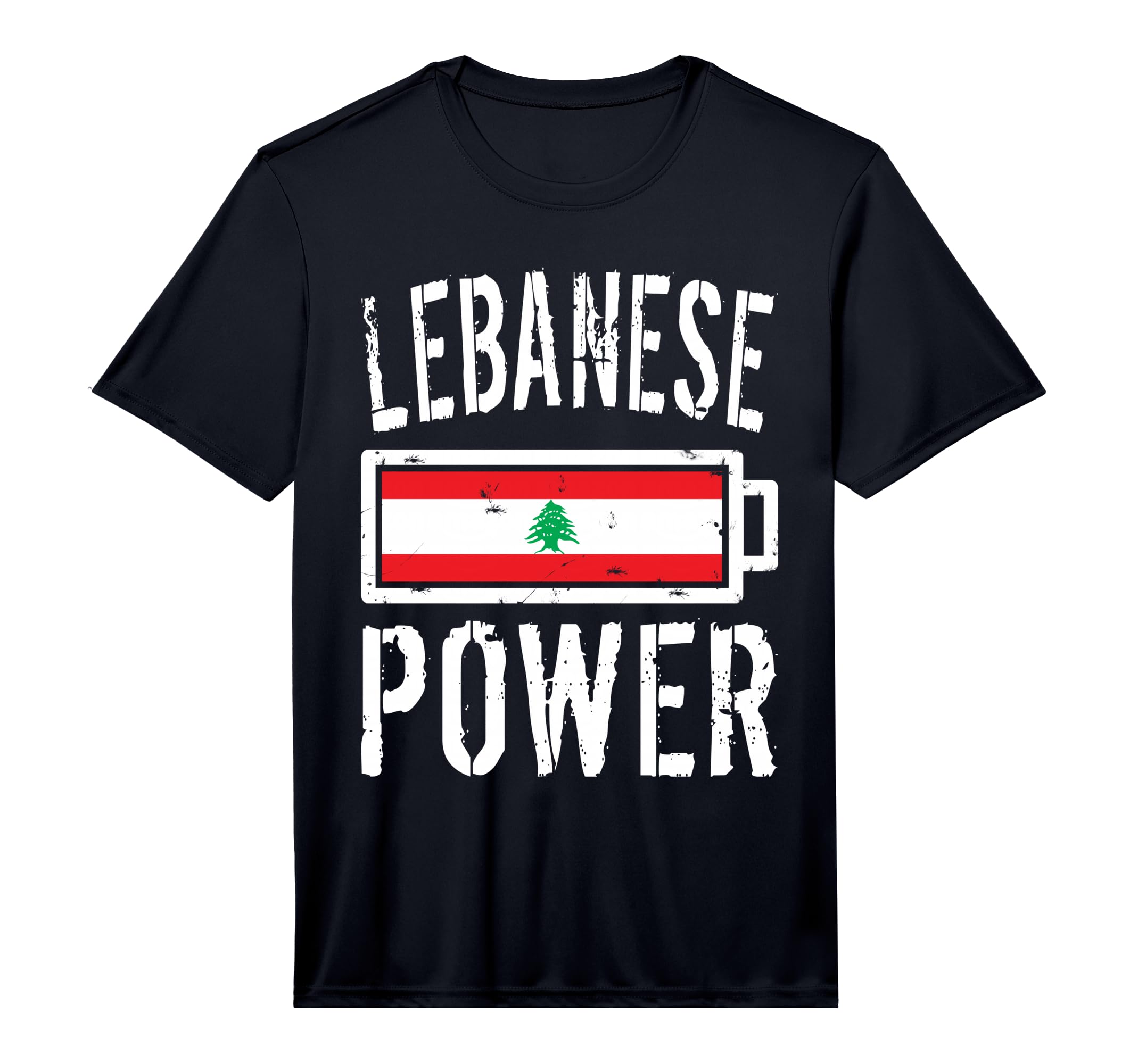 Lebanon Flag Lebanese Power Battery Proud T-Shirt - Graphic Print Unisex - T-Shirt, Sweatshirt, Hoodie