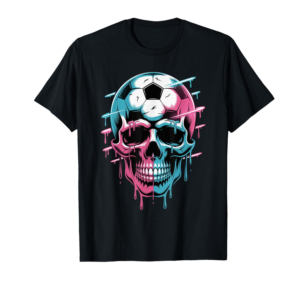 Skeleton Soccer Ice Cream Drip Game T-Shirt - Custom Art Print Unisex - T-Shirt, Sweatshirt, Hoodie