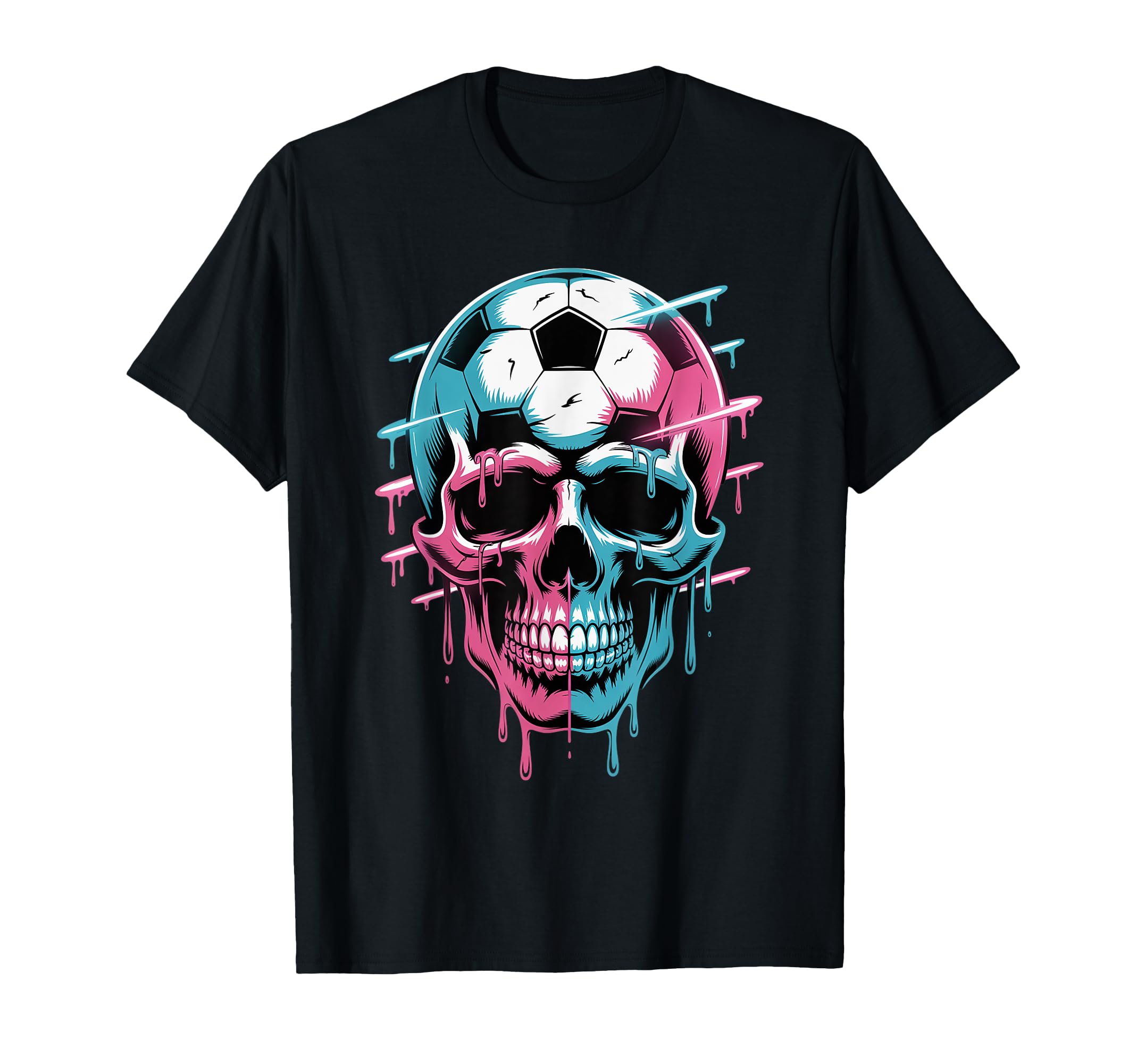 Skeleton Soccer Ice Cream Drip Game T-Shirt - Custom Art Print Unisex - T-Shirt, Sweatshirt, Hoodie
