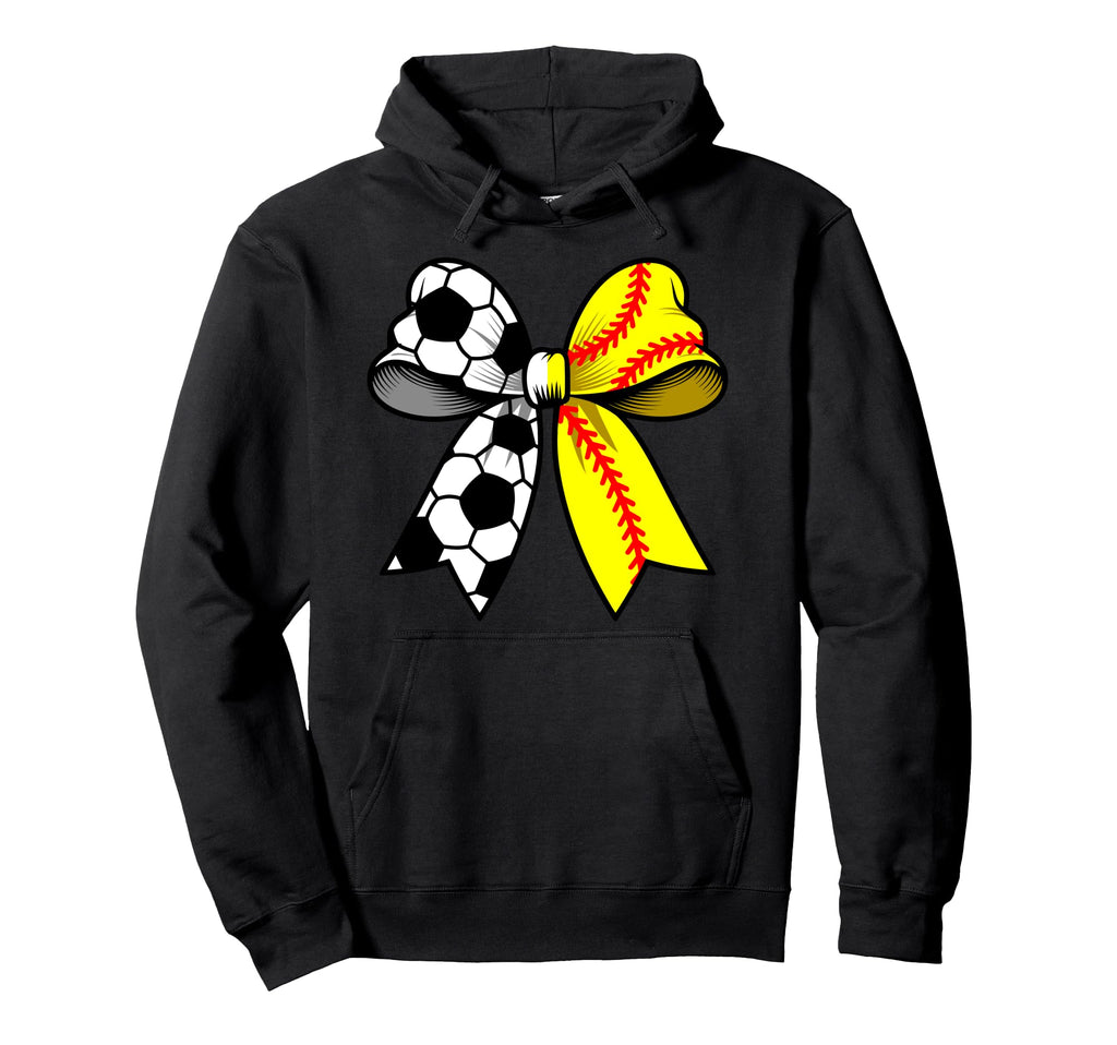 Soccer Softball Coquette Bow Funny Hoodie - Custom Art Print Men Women - T-Shirt, Sweatshirt, Hoodie