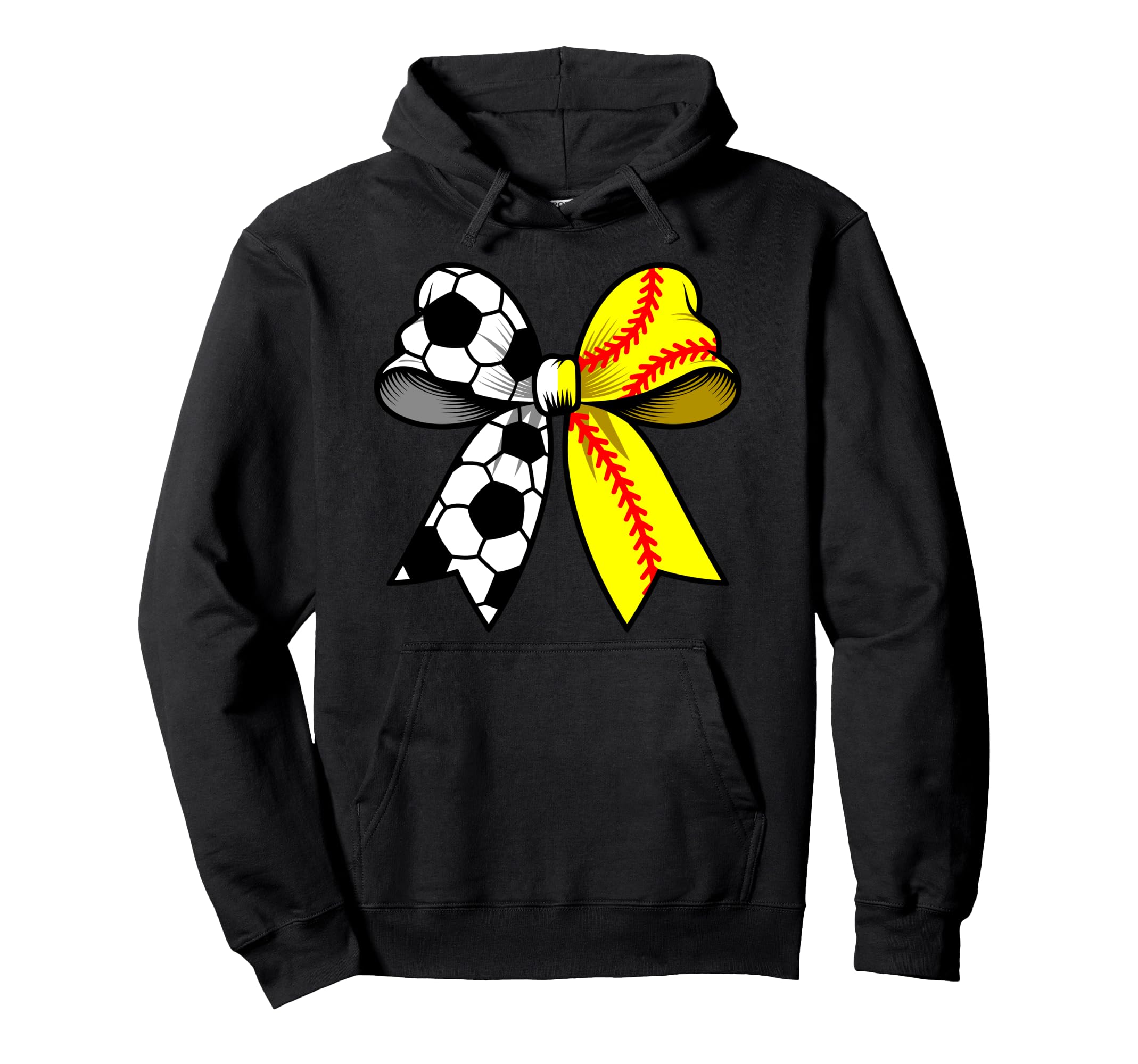Soccer Softball Coquette Bow Funny Hoodie - Custom Art Print Men Women - T-Shirt, Sweatshirt, Hoodie