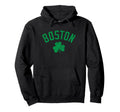 Boston Text Irish Shamrock Distressed Hoodie - Unique Graphic for Adults - T-Shirt, Sweatshirt, Hoodie