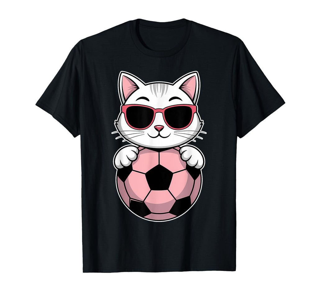 Funny Soccer Soccer Ball Cats Hoodie - Casual Everyday Wear Men Women - T-Shirt, Sweatshirt, Hoodie