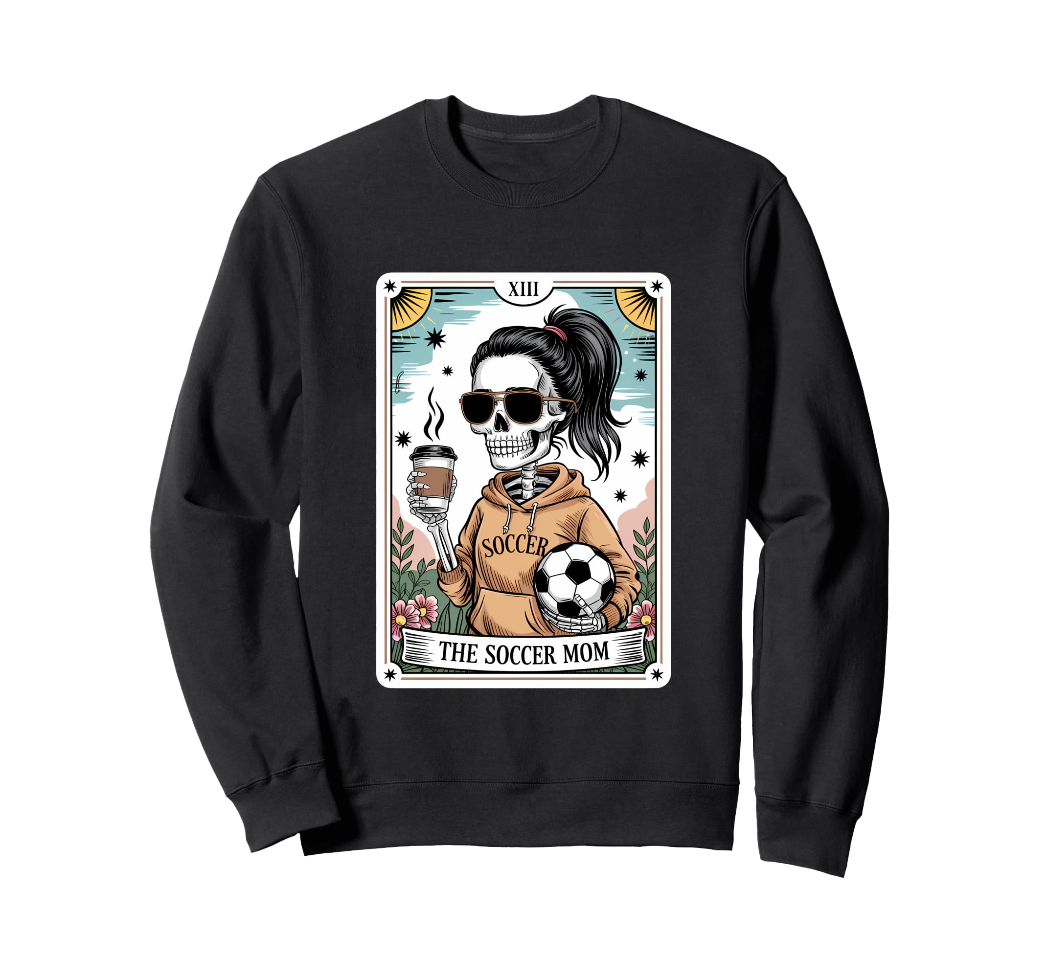 Funny Skeleton Tarot Card Halloween Sweatshirt - Graphic Print for Adults - T-Shirt, Sweatshirt, Hoodie