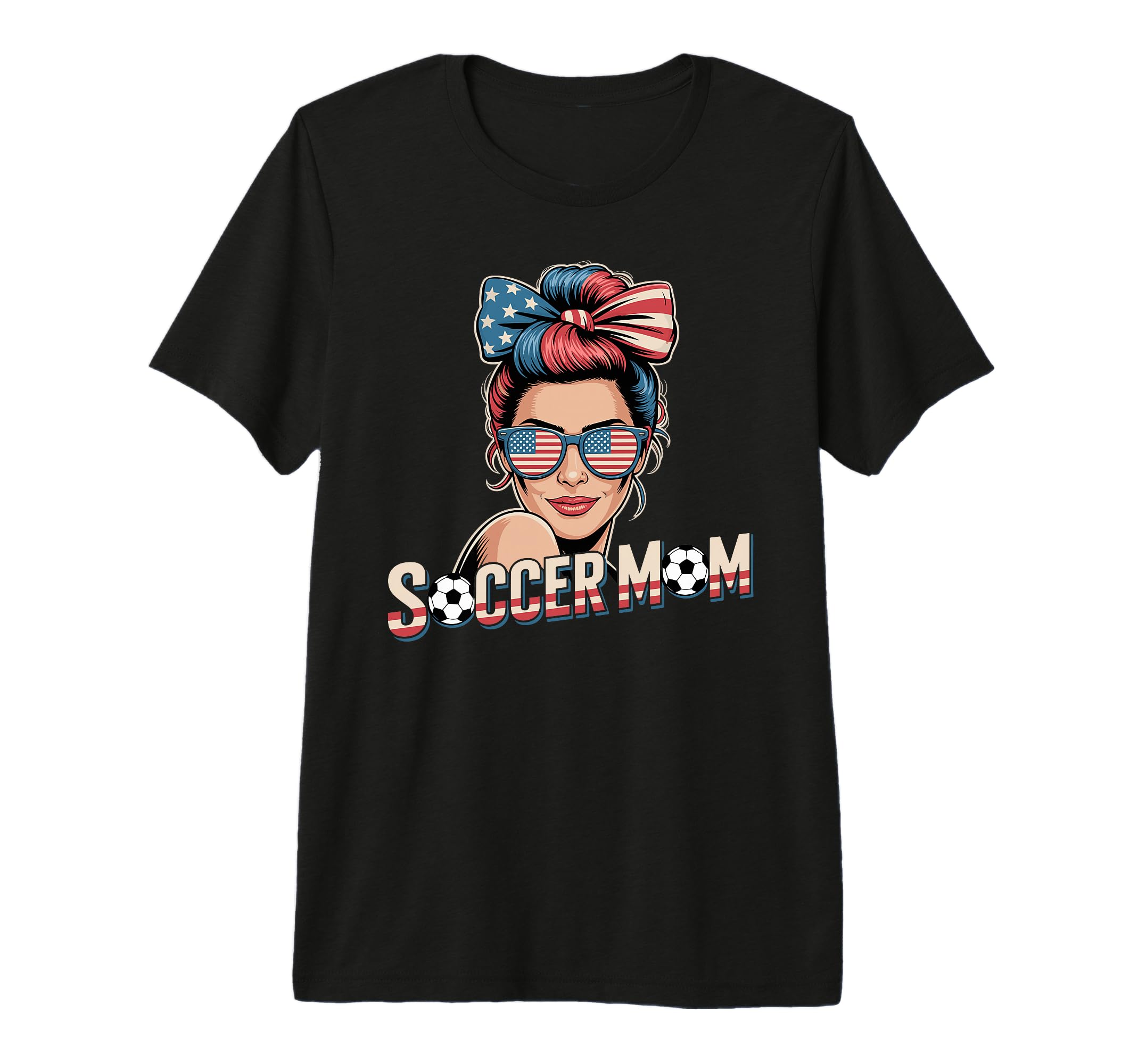 Patriotic Soccer Mom American Flag T-Shirt - Novelty Apparel Men Women - T-Shirt, Sweatshirt, Hoodie