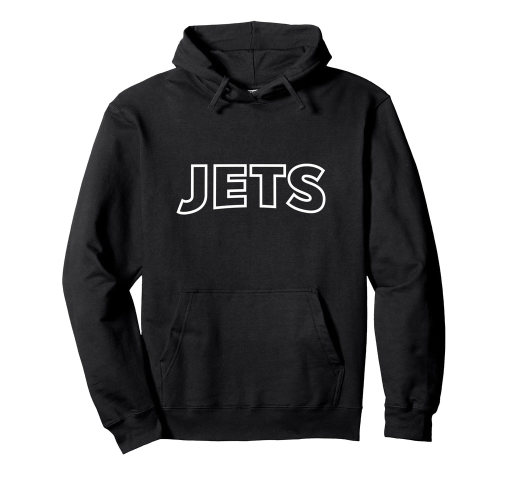 Jets Outlined Typography Hoodie - Trendy Graphic for Adults - T-Shirt, Sweatshirt, Hoodie