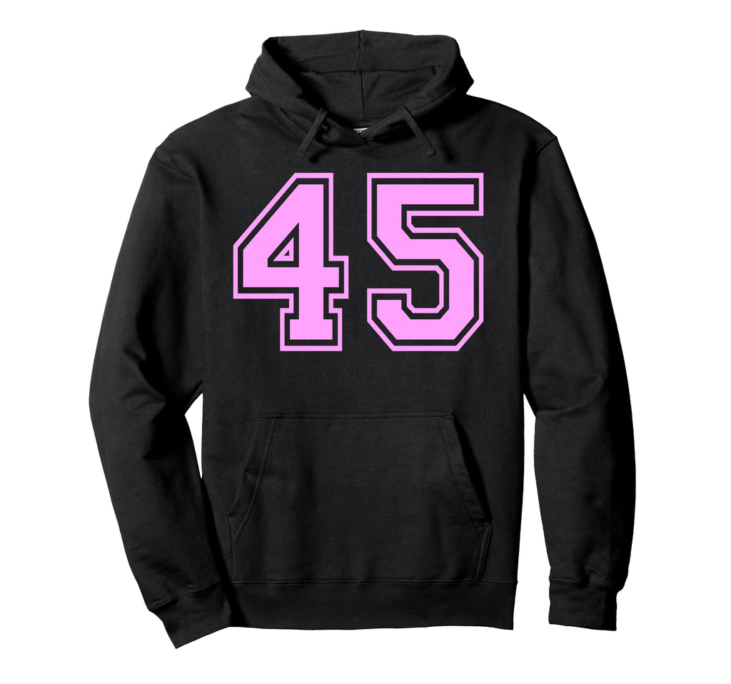 45 Number Forty Five Sports Varsity Hoodie - Aesthetic Graphic Men Women - T-Shirt, Sweatshirt, Hoodie