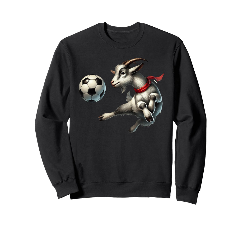 Goat Kicking Soccer Ball Funny Sweatshirt - Custom Art Print for Adults - T-Shirt, Sweatshirt, Hoodie