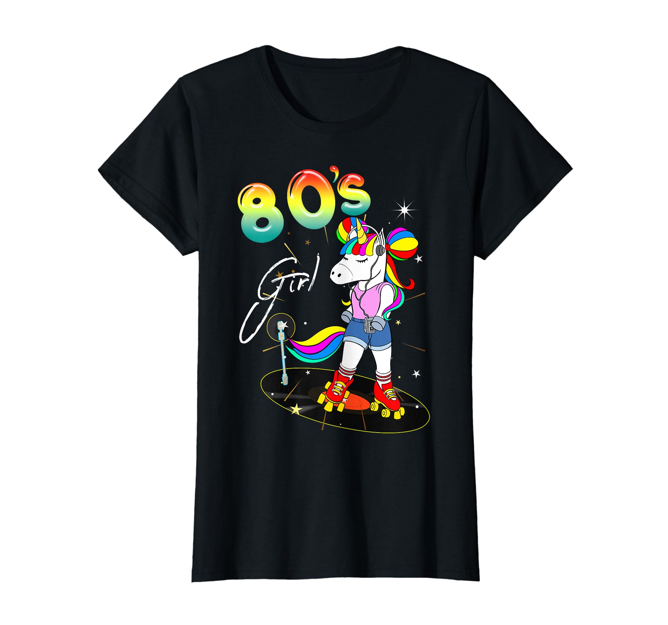 80S Costume Unicorn Roller Skate Music T-Shirt - Novelty Apparel Unisex - T-Shirt, Sweatshirt, Hoodie