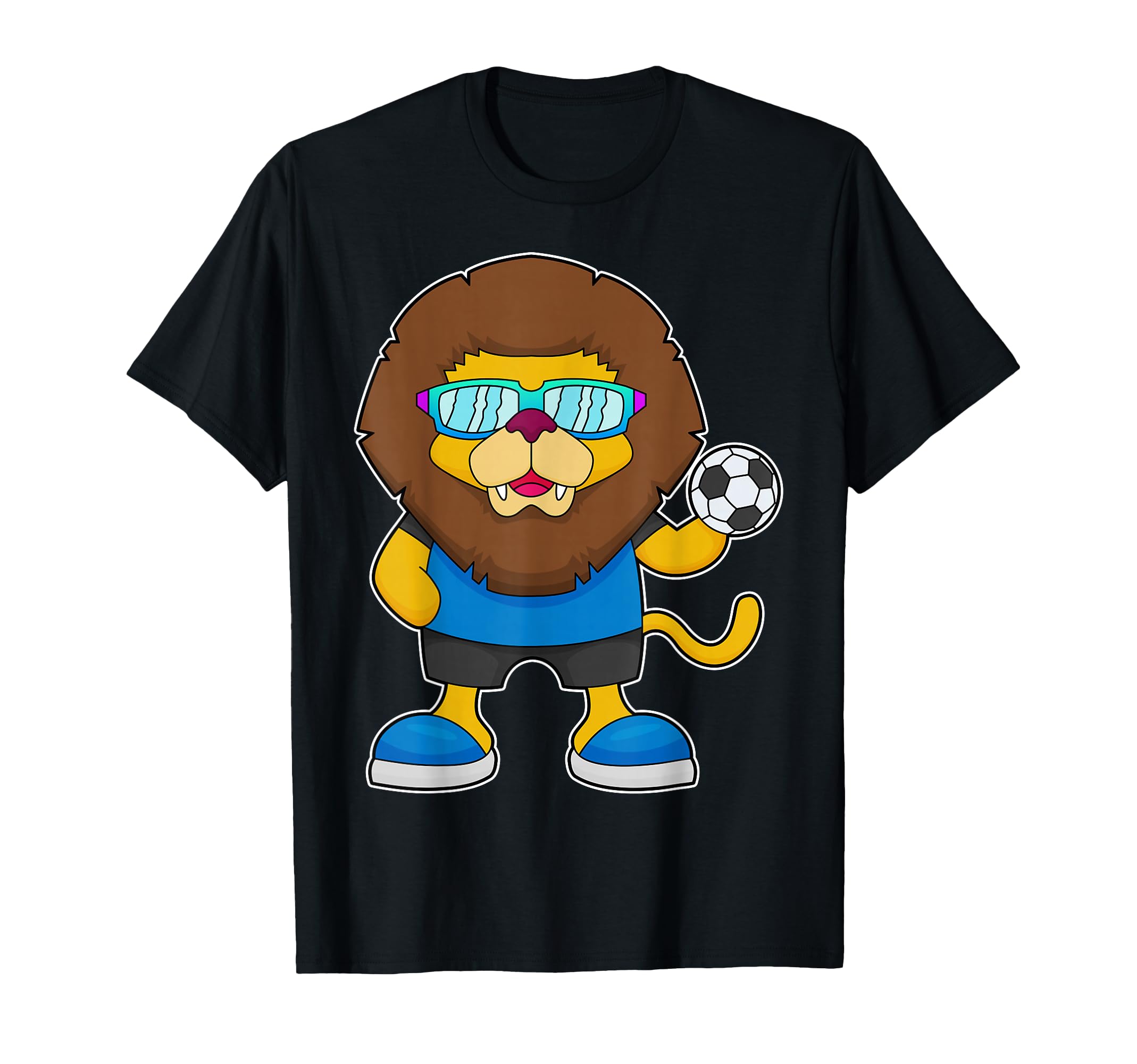 Lion Soccer Player Soccer Sports T-Shirt - Trendy Graphic Men Women - T-Shirt, Sweatshirt, Hoodie