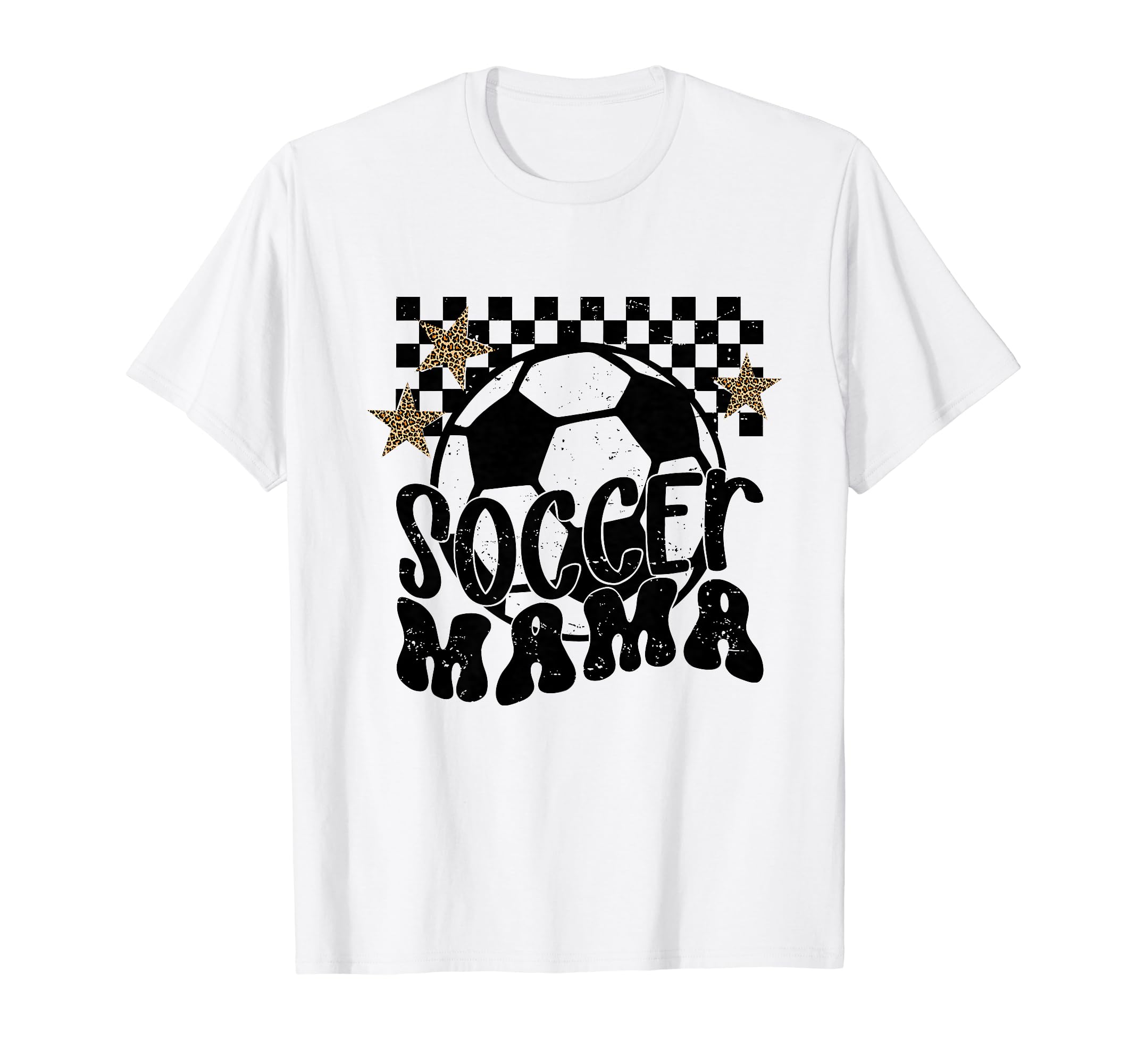 Checkered Soccer Mama Soccer Mom Soccer T-Shirt - Graphic Print Men Women - T-Shirt, Sweatshirt, Hoodie