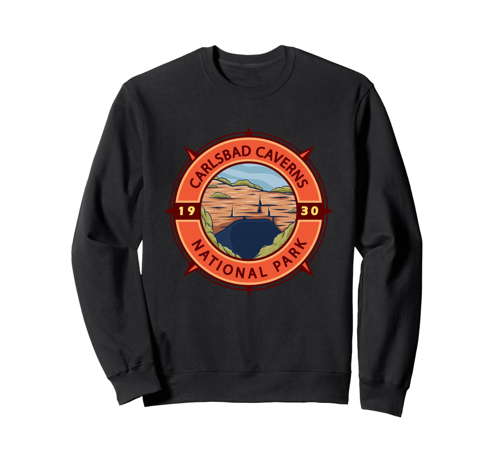 Carlsbad Caverns National Park Compass Sweatshirt - Unique Graphic Unisex - T-Shirt, Sweatshirt, Hoodie