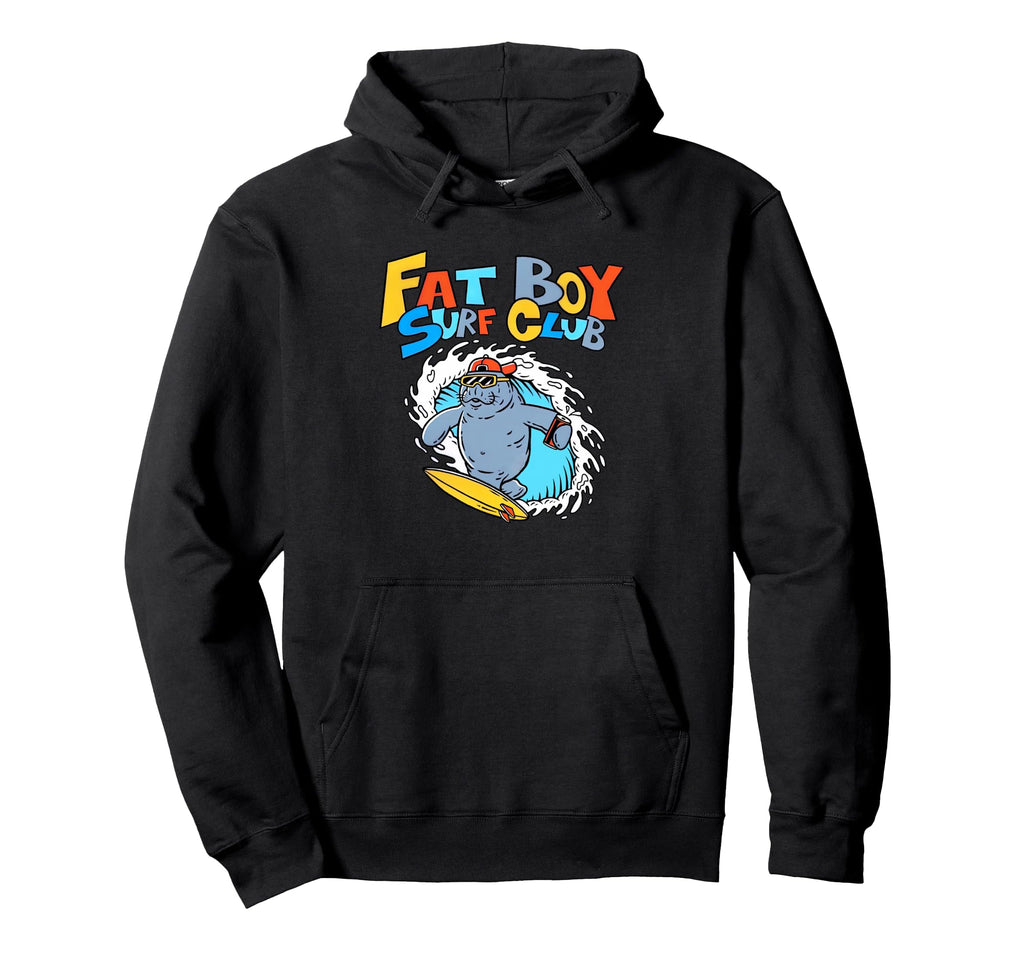 Fat Surf Club Hoodie - Fun Novelty Design for Adults - T-Shirt, Sweatshirt, Hoodie