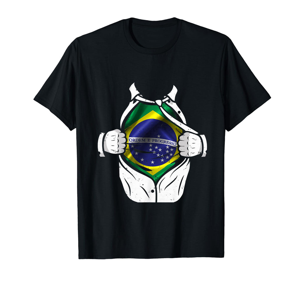 Superhero Flag I Love Brazil Designer T-Shirt - Novelty Apparel for Adults - T-Shirt, Sweatshirt, Hoodie