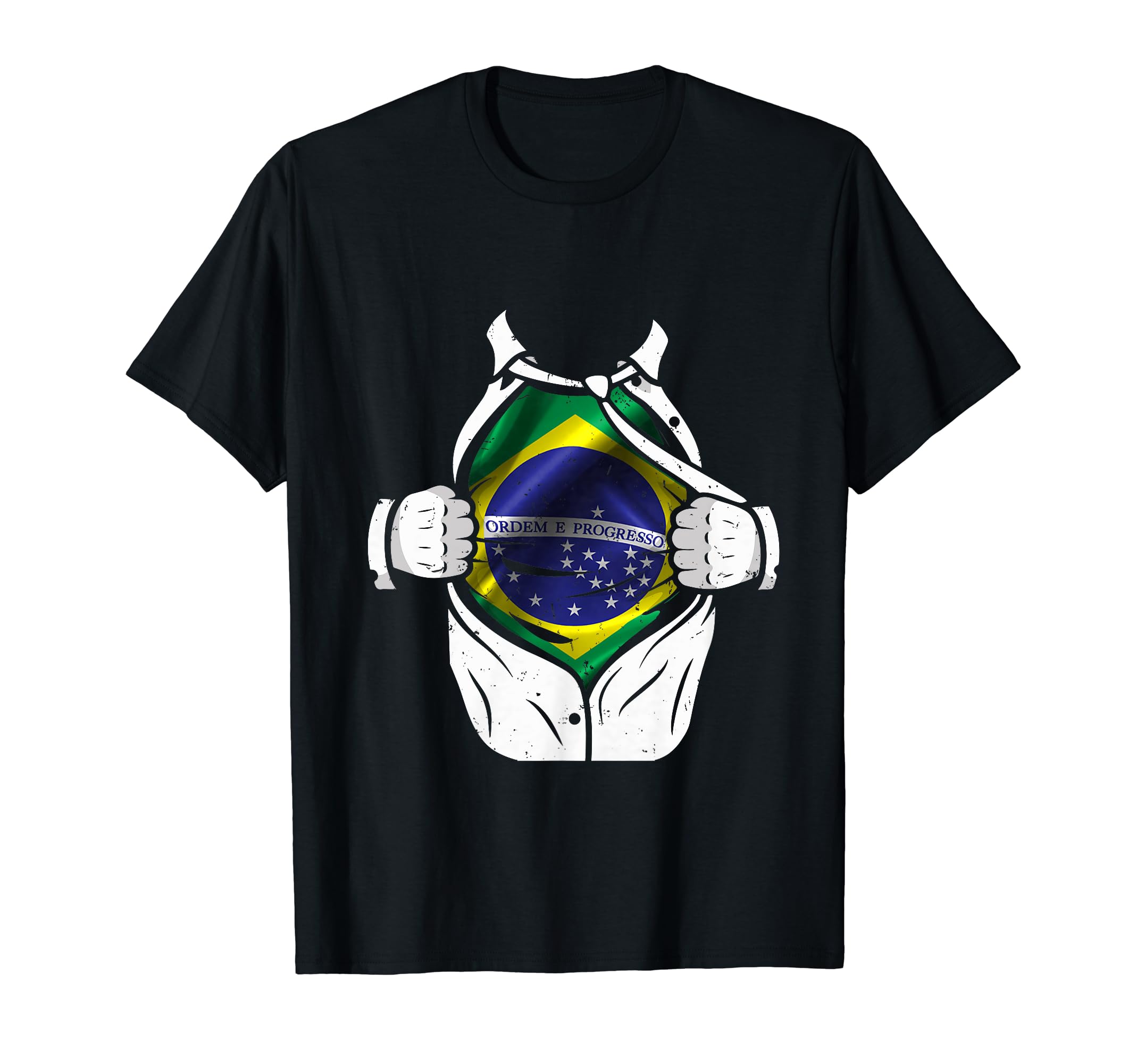 Superhero Flag I Love Brazil Designer T-Shirt - Novelty Apparel for Adults - T-Shirt, Sweatshirt, Hoodie