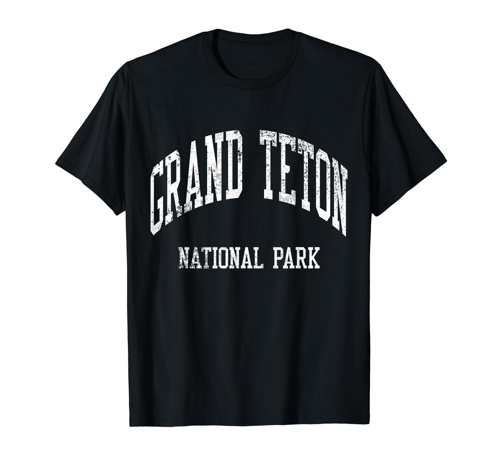 Grand Teton National Park 70S College T-Shirt - Novelty Apparel Men Women - T-Shirt, Sweatshirt, Hoodie