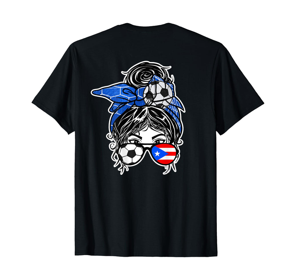 Messy Bun Hair Puerto Rican Soccer T-Shirt - Fun Novelty Design Unisex - T-Shirt, Sweatshirt, Hoodie
