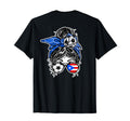 Messy Bun Hair Puerto Rican Soccer T-Shirt - Fun Novelty Design Unisex - T-Shirt, Sweatshirt, Hoodie
