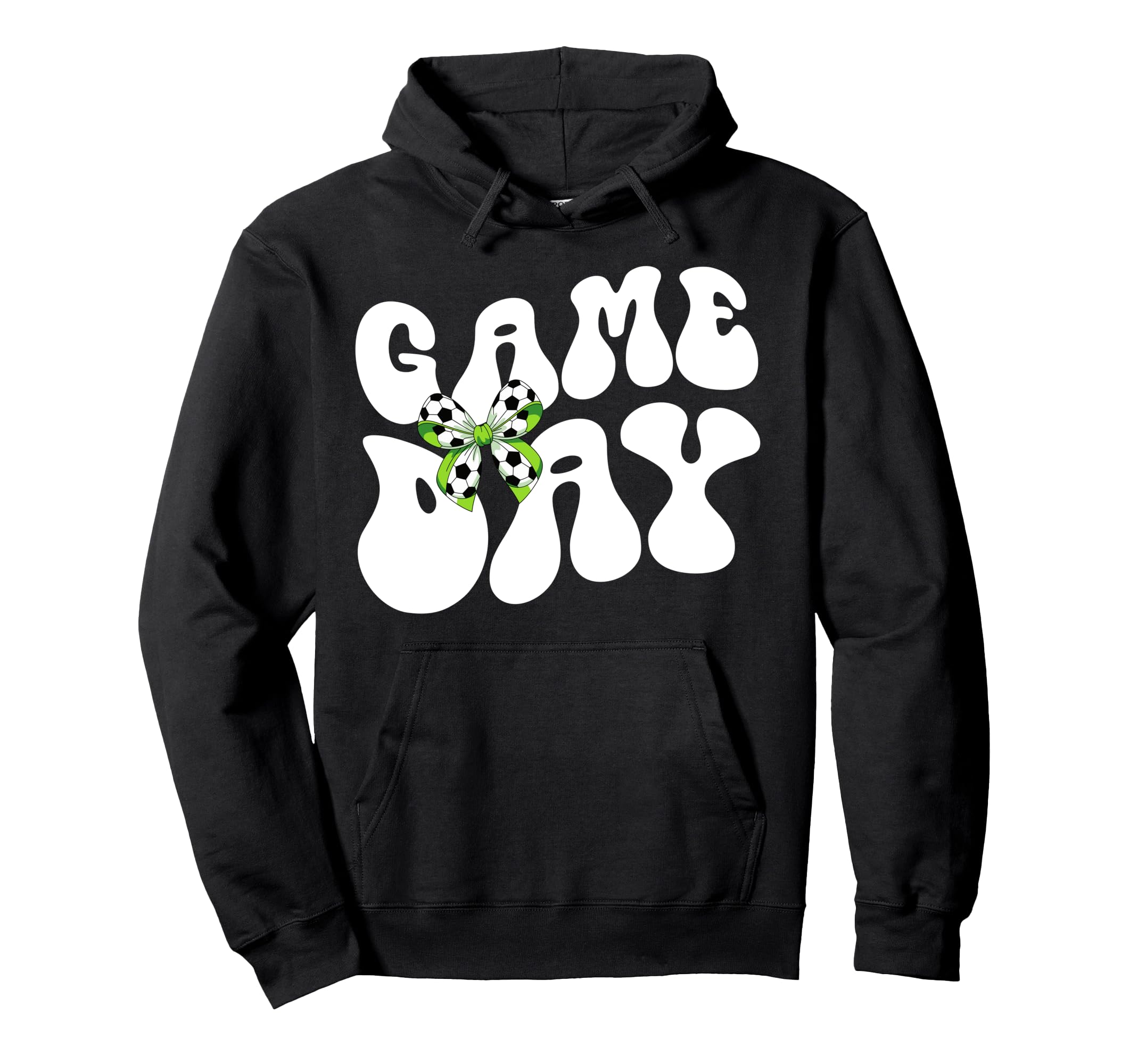 Groovy Soccer Game Day Bow Game Day Hoodie - Minimalist Print Men Women - T-Shirt, Sweatshirt, Hoodie