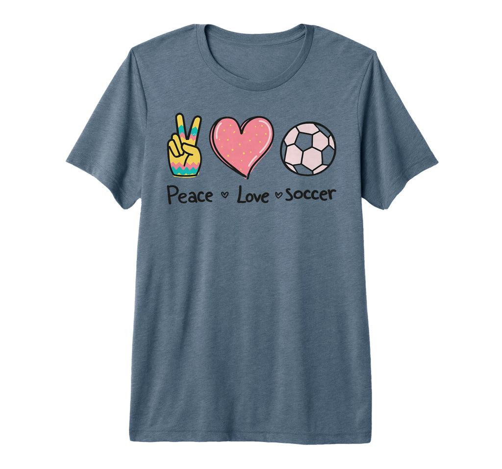 Peace Love Soccer Football Soccer Player T-Shirt - Minimalist Print Unisex - T-Shirt, Sweatshirt, Hoodie