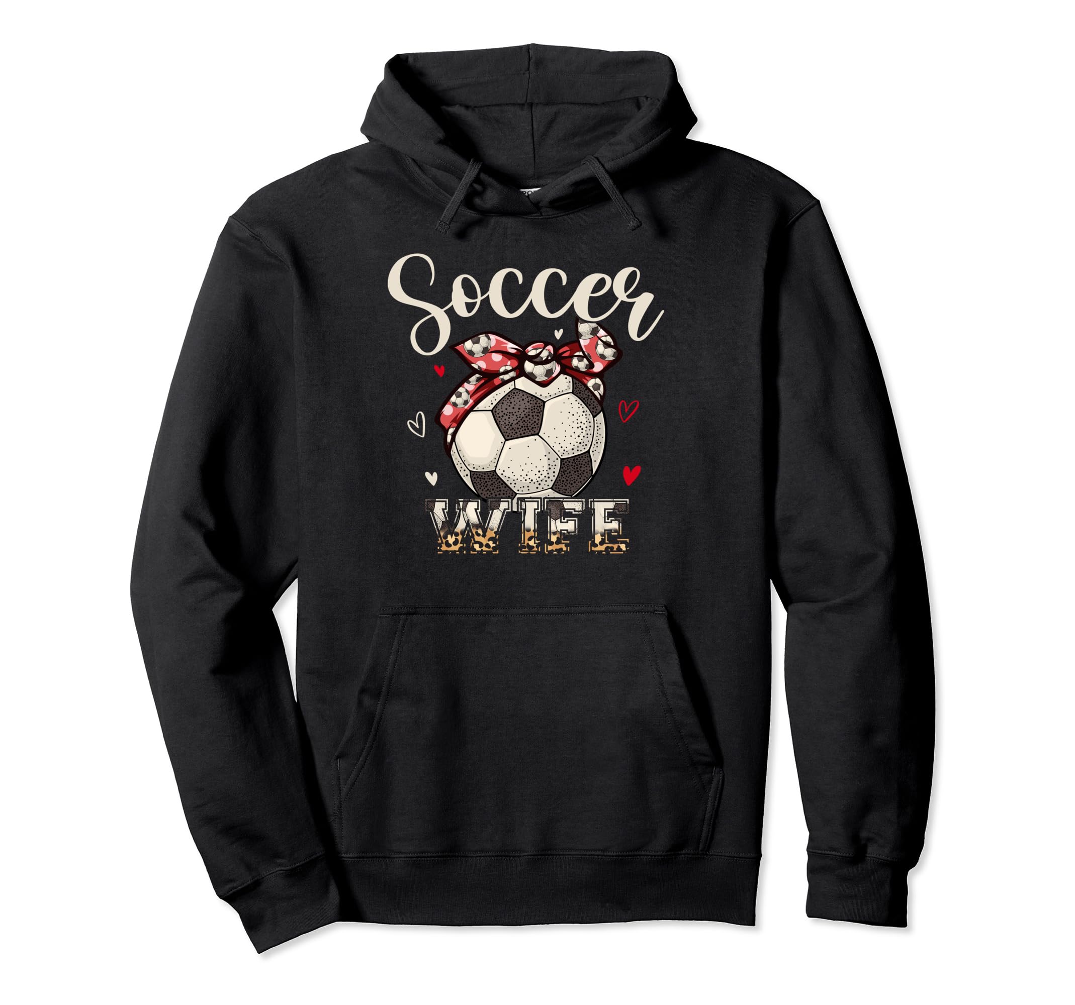Soccer Wife Headband Leopard Hoodie - Casual Everyday Wear for Adults - T-Shirt, Sweatshirt, Hoodie