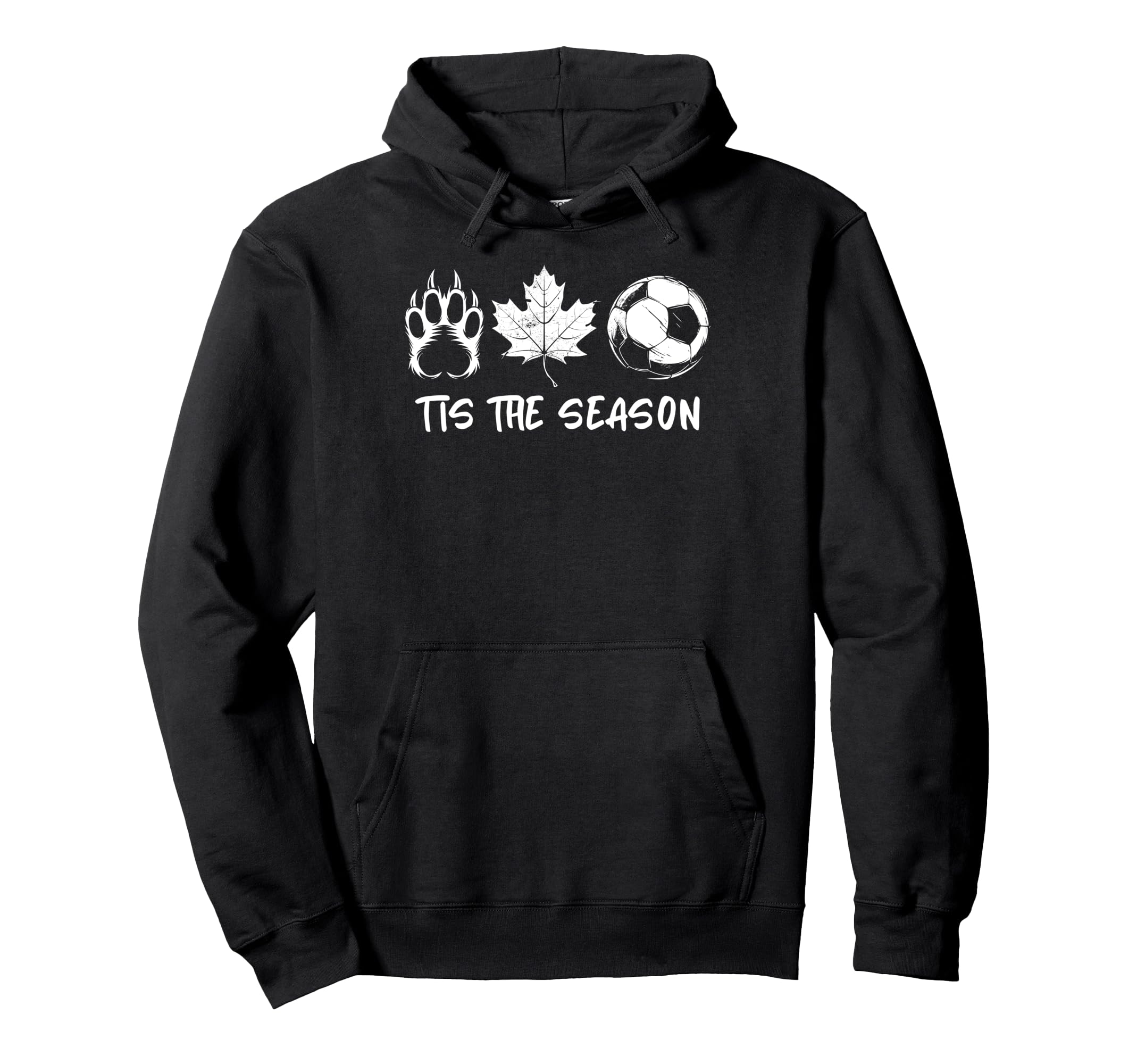 Tis Season Bear Paw Maple Leaf Soccer Hoodie - Novelty Apparel for Adults - T-Shirt, Sweatshirt, Hoodie