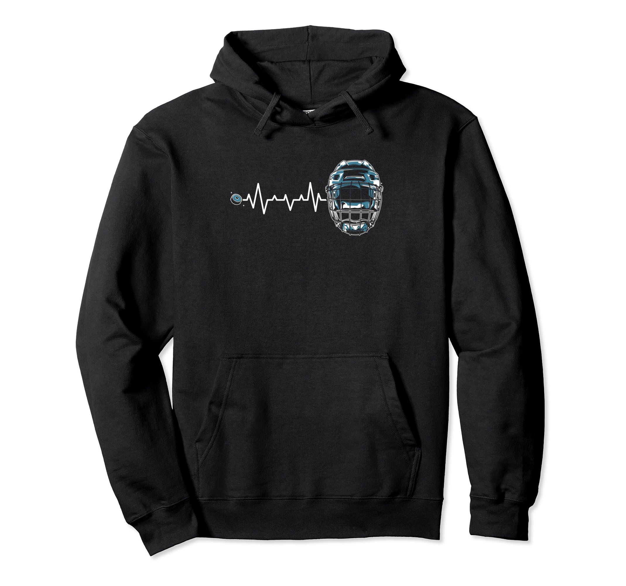 Ice Hockey Goalie Goalkeeper Ekg Hockey Hoodie - Novelty Apparel Men Women - T-Shirt, Sweatshirt, Hoodie