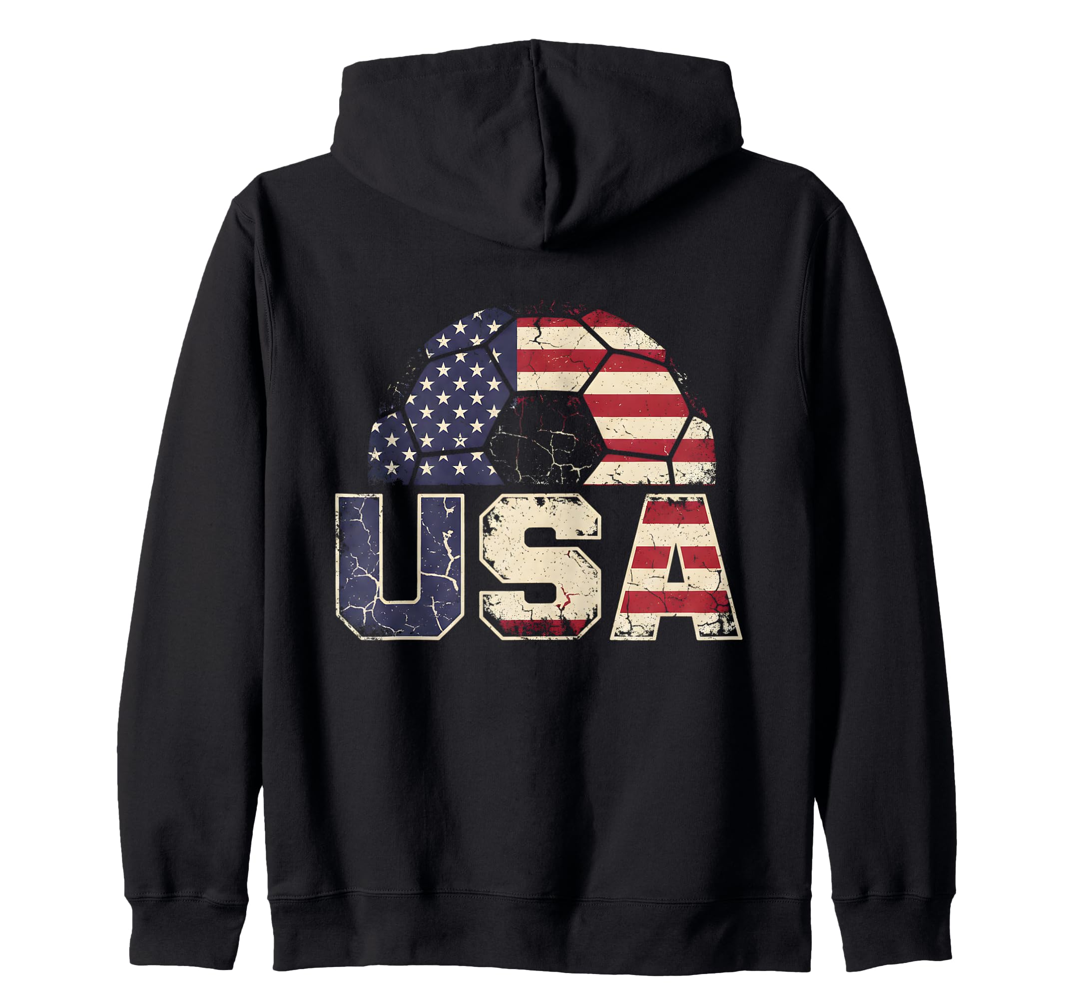 Usa Soccer American Flag Soccer Ball T-Shirt - Novelty Apparel for Adults - T-Shirt, Sweatshirt, Hoodie