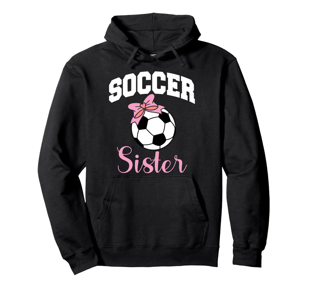 Soccer Sister Bow Soccer Ball Hoodie - Aesthetic Graphic Unisex - T-Shirt, Sweatshirt, Hoodie