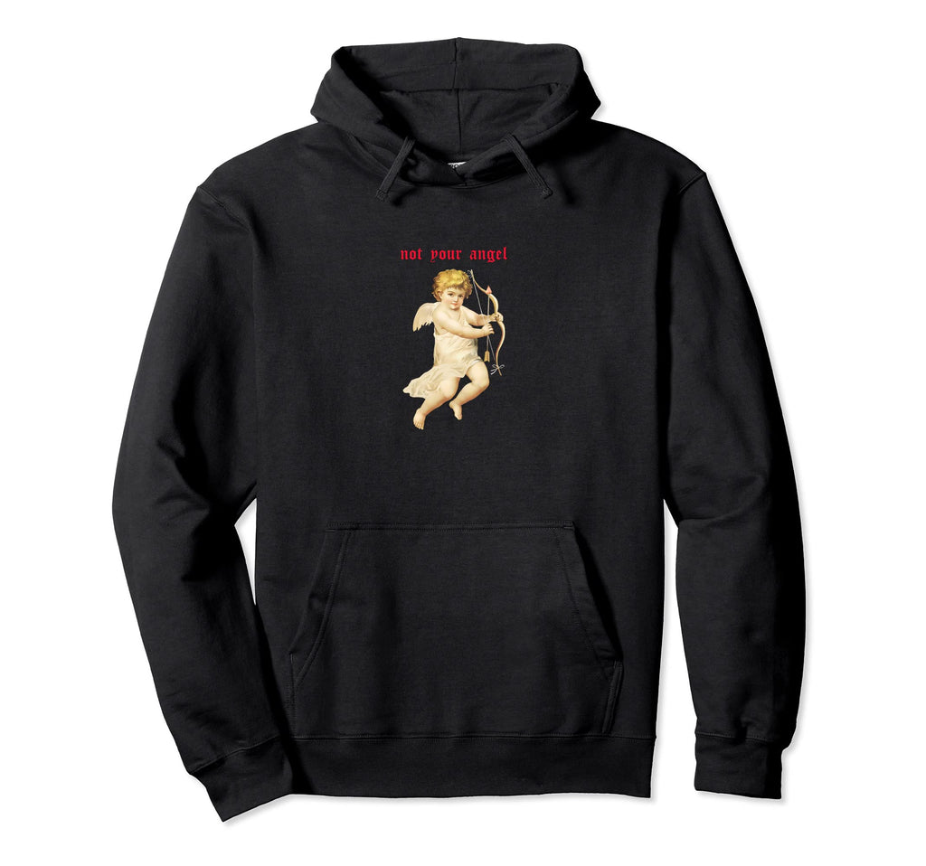 Not Your Angel Aesthetic Soft Grunge Hoodie - Custom Art Print for Adults - T-Shirt, Sweatshirt, Hoodie