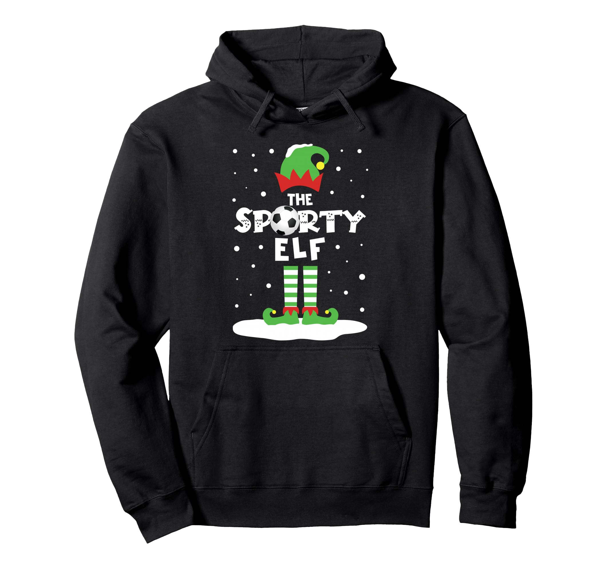 Snowy Soccer Elf Matching Family Hoodie - Fun Novelty Design Men Women - T-Shirt, Sweatshirt, Hoodie
