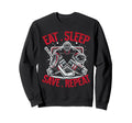 Eat Sleep Save Repeat Ice Hockey Sweatshirt - Casual Everyday Wear Unisex - T-Shirt, Sweatshirt, Hoodie