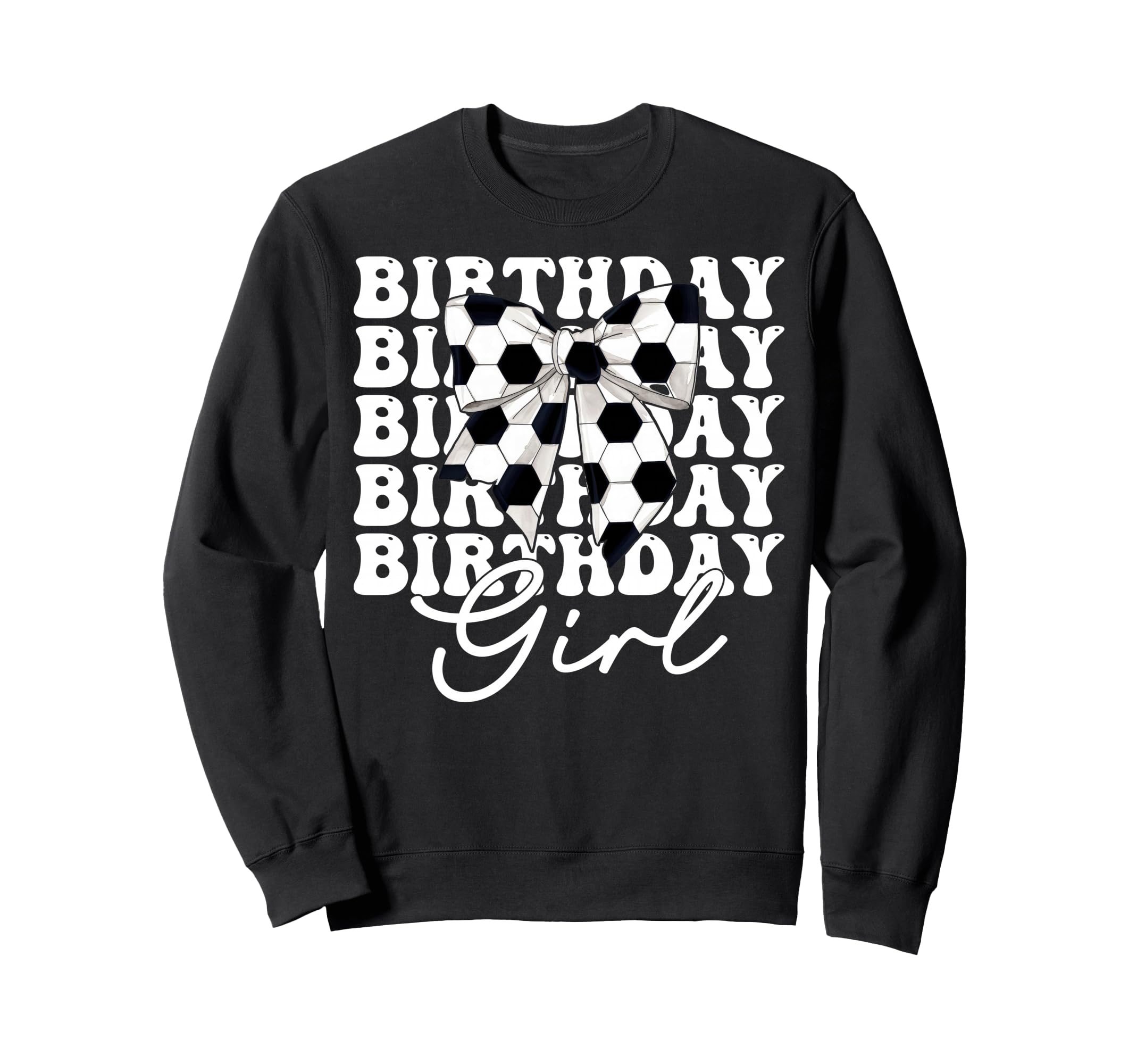 Birthday Soccer Coquette Bow Sweatshirt - Minimalist Print Unisex - T-Shirt, Sweatshirt, Hoodie