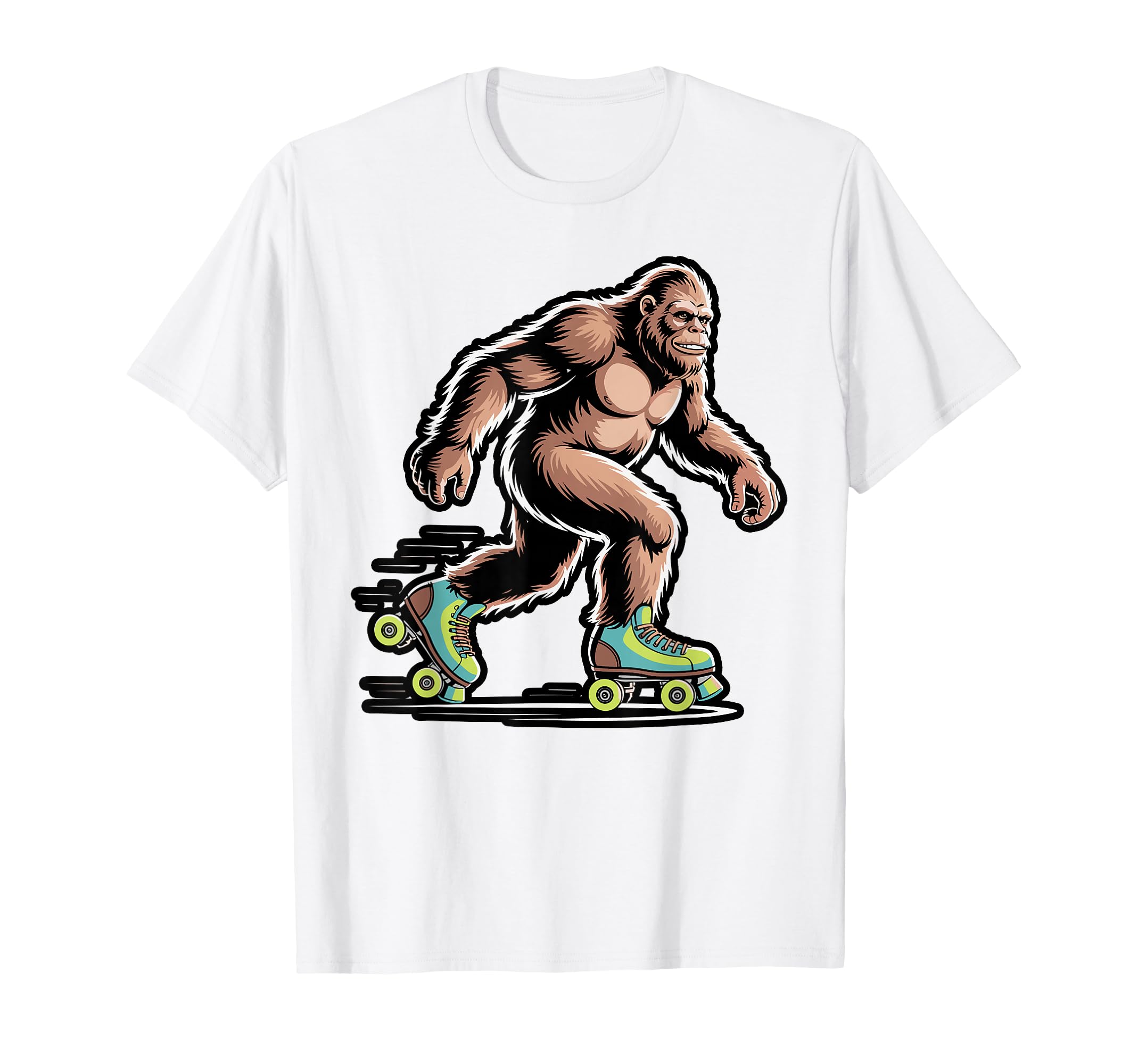 Roller Skating Bigfoot Funny T-Shirt - Trendy Graphic Unisex - T-Shirt, Sweatshirt, Hoodie