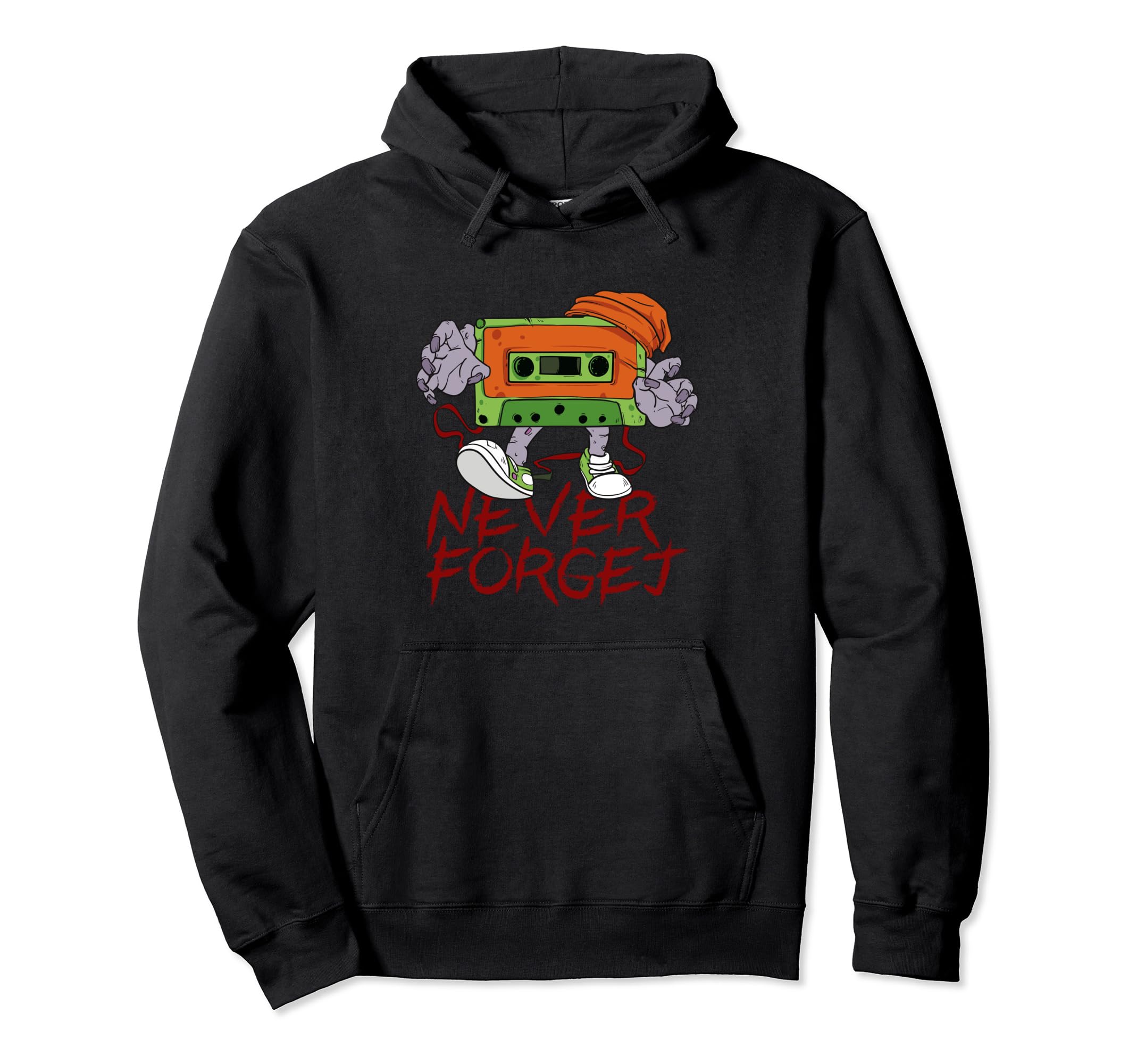 Creepy Zombie 80S Cassette Tape Throwback Hoodie - Trendy Graphic Unisex - T-Shirt, Sweatshirt, Hoodie
