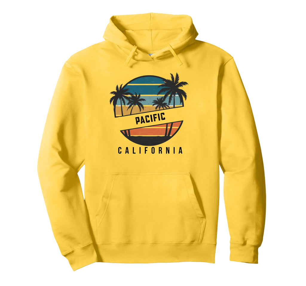 Pacific Beach California Surfboard Hoodie - Minimalist Print Men Women - T-Shirt, Sweatshirt, Hoodie
