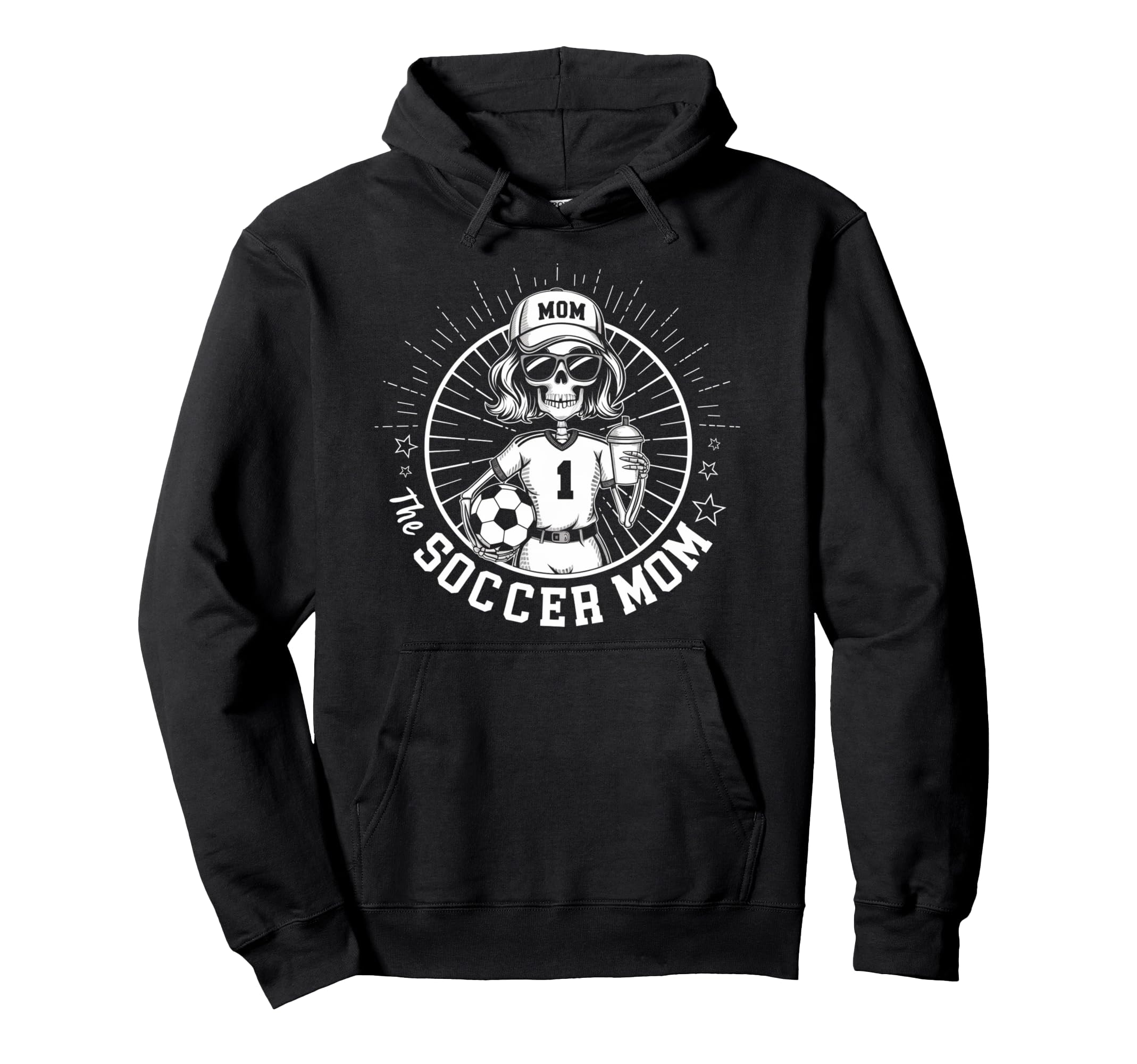 Soccer Mom Skeletton Halloween Soccer Mama Hoodie - Minimalist Print Unisex - T-Shirt, Sweatshirt, Hoodie