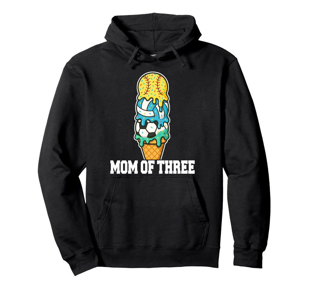 Softball Soccer Volleyball Mom Ice Hoodie - Fun Novelty Design for Adults - T-Shirt, Sweatshirt, Hoodie