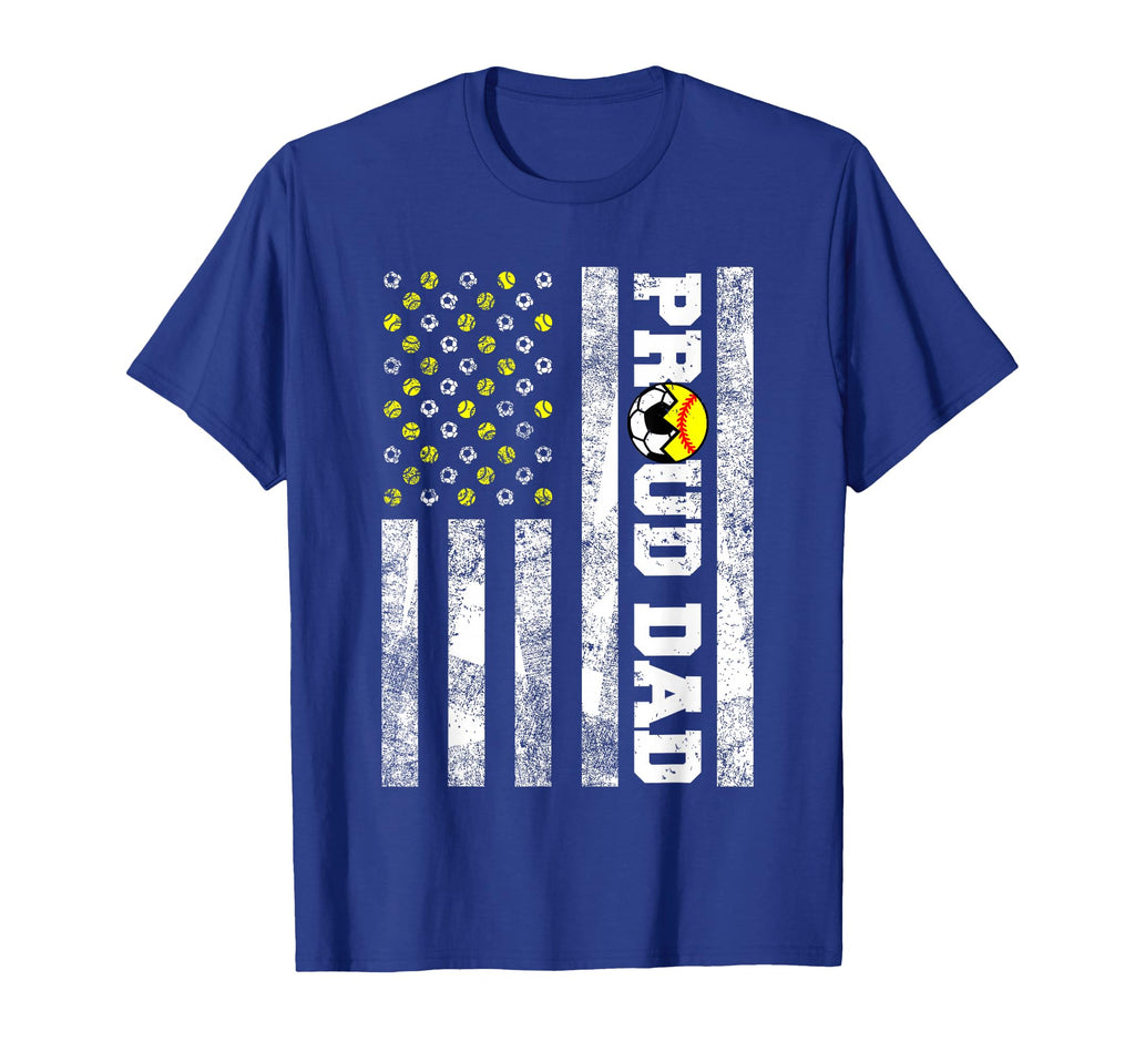 Proud Dad American Flag Funny Soccer T-Shirt - Streetwear Style Unisex - T-Shirt, Sweatshirt, Hoodie