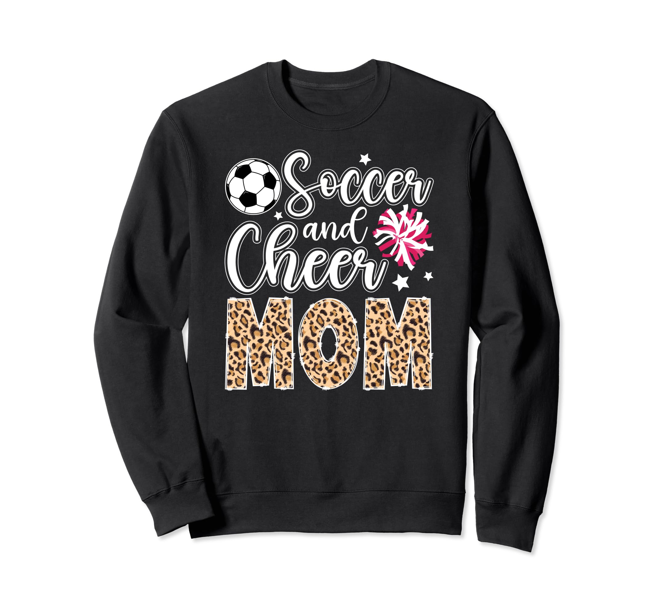 Soccer And Cheer Mom Leopard Sweatshirt - Custom Art Print for Adults - T-Shirt, Sweatshirt, Hoodie