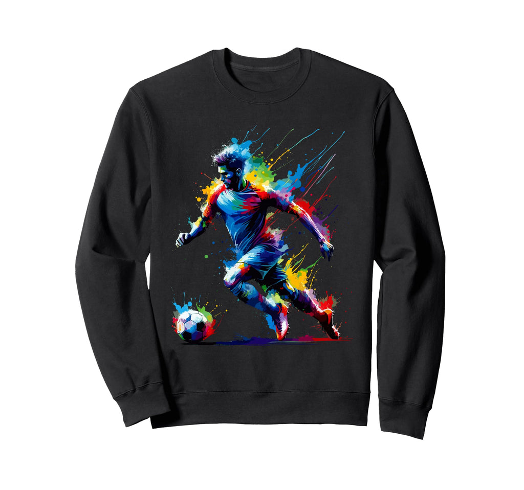 Colorful Splash Art Soccer Sport Sweatshirt - Aesthetic Graphic Unisex - T-Shirt, Sweatshirt, Hoodie