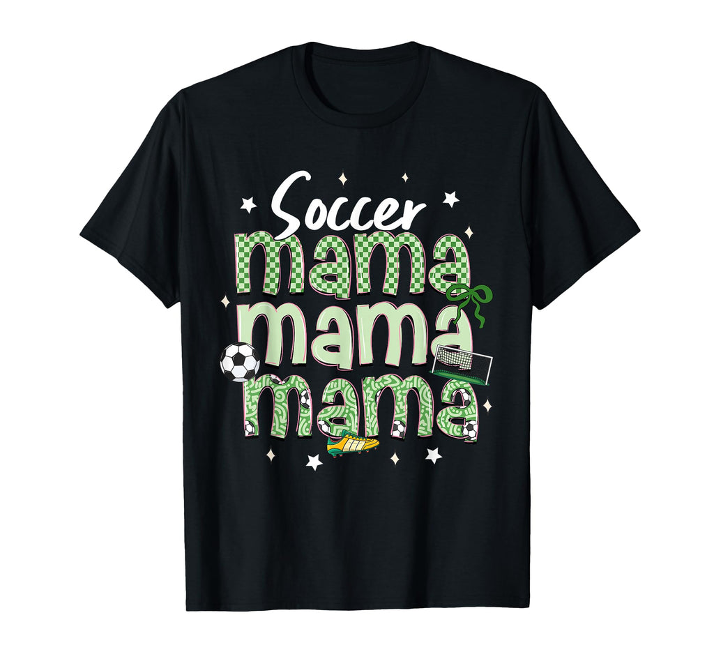 Soccer Mama Bow Checkered Soccer T-Shirt - Casual Everyday Wear for Adults - T-Shirt, Sweatshirt, Hoodie